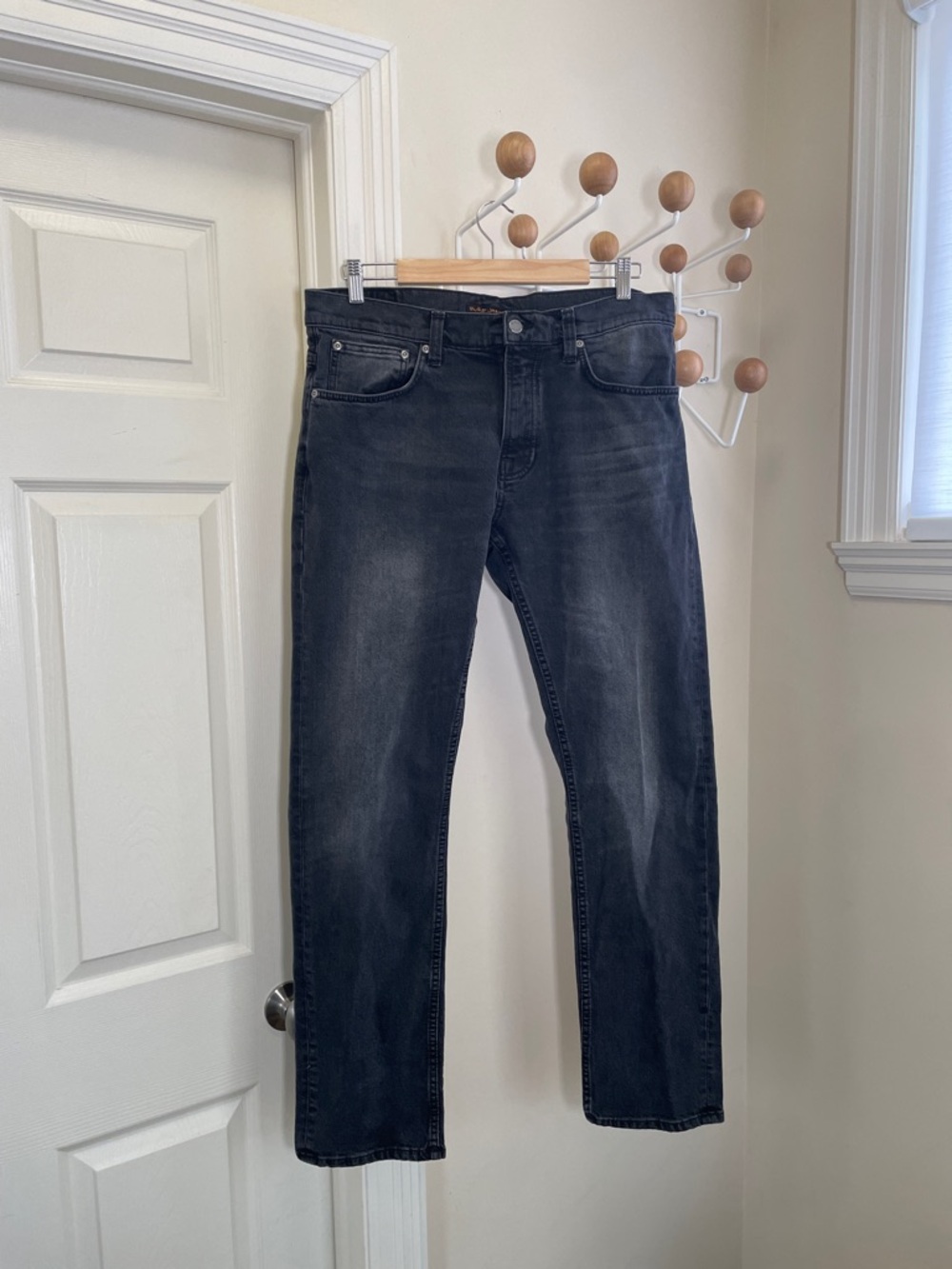 Nudie Jeans - Classic Straight Legged Slim Denim Jeans - Black - 34x32